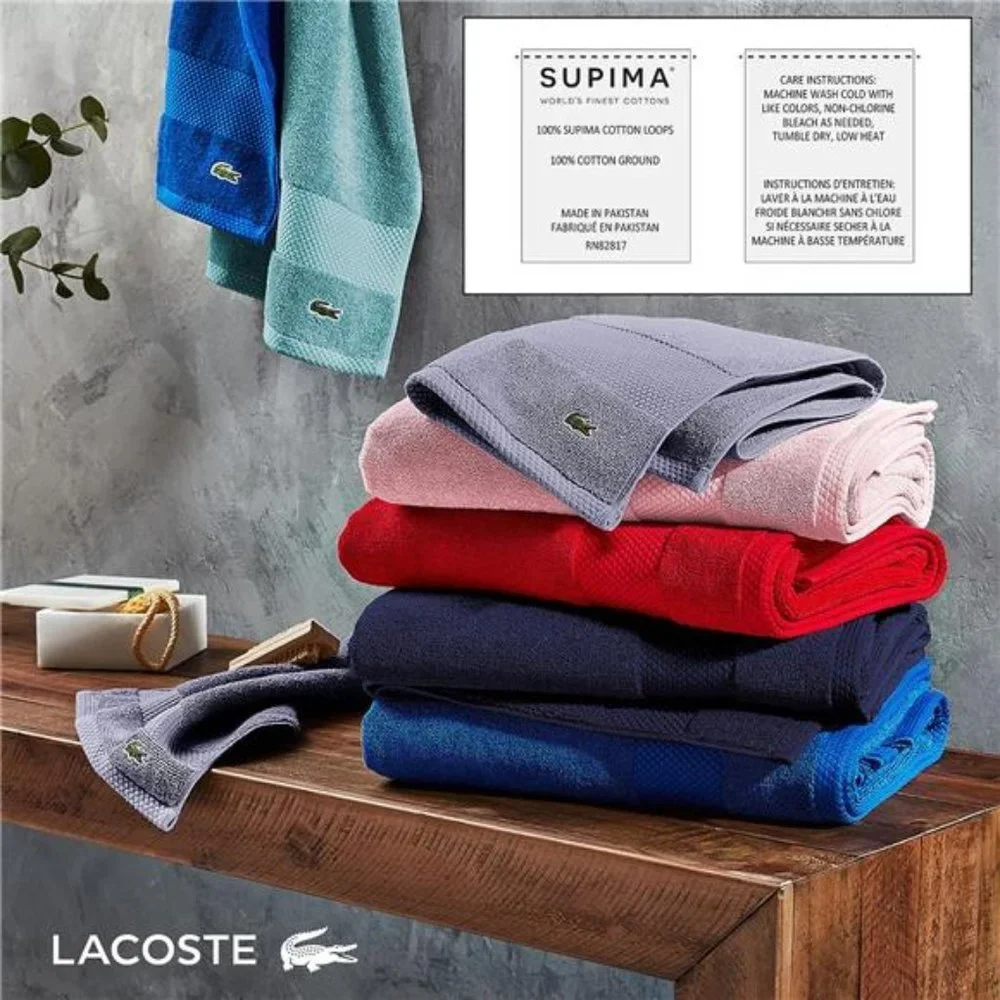 Lacoste NEW Heritage Supima Cotton Bath Towel, Formula One, 30